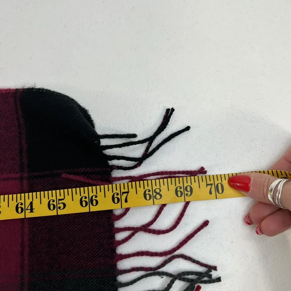 Scarf 100% Cashmere‎ Multi Plaid Fringe Trim Classic Scotland Luxurious One Size